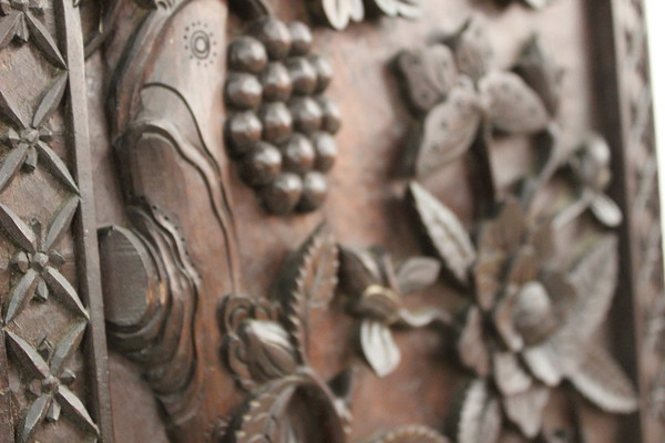 Paire De Colonnes En Bois Sculpté , Asie Fin XIX