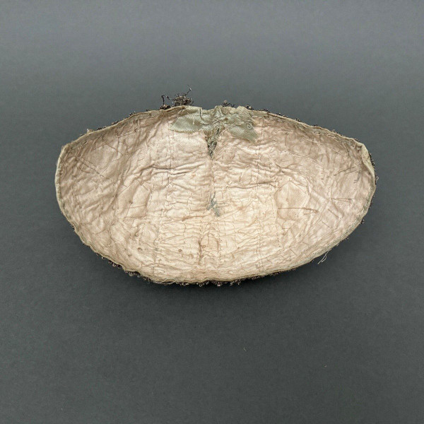 1930s child's headdress with embroidered pearls