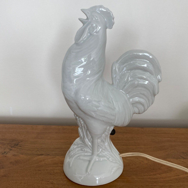 Veilleuse représentant un coq 1930 porcelaine de Limoges France
