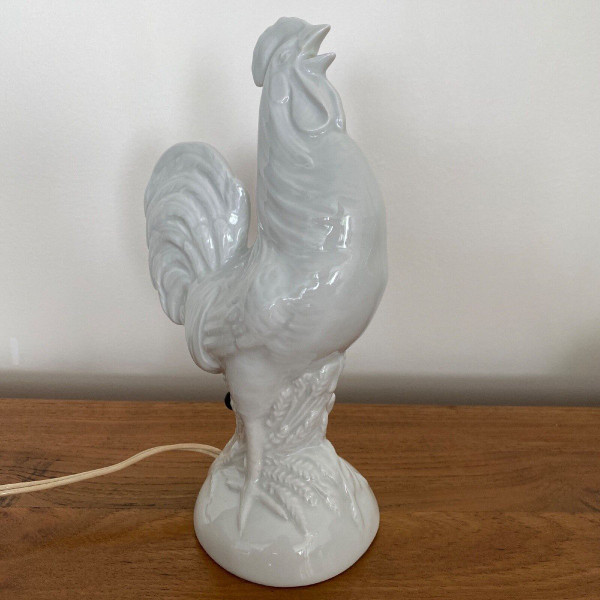 Veilleuse représentant un coq 1930 porcelaine de Limoges France