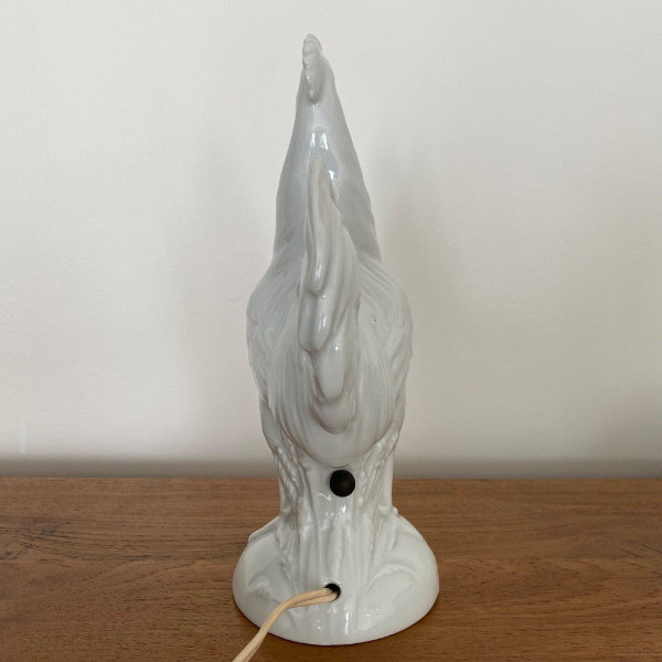 Veilleuse représentant un coq 1930 porcelaine de Limoges France
