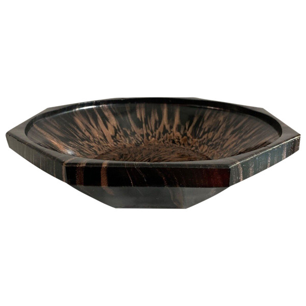 Glasschale mit Einschlüssen Pans couppés Murano Venedig XX.