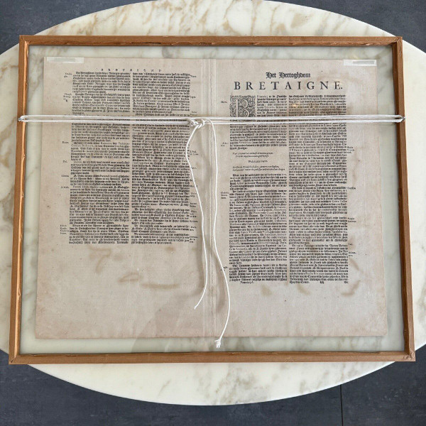Antique map under glass of the Duchy of Brittany 1632 Joannes Janssonius