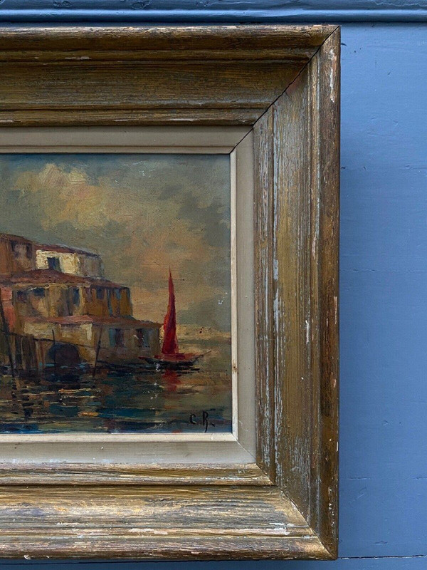 Öl auf Isorel Initialen CR Venedig XX.