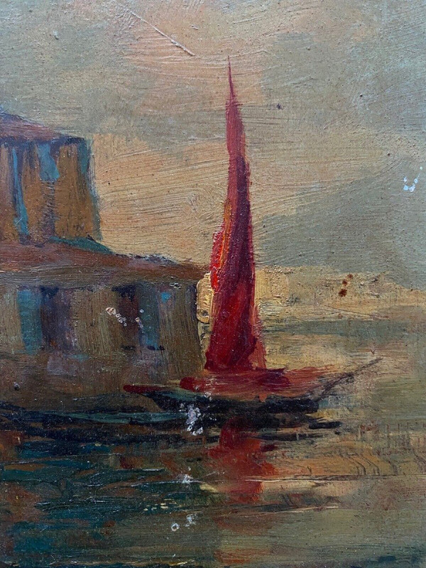 Öl auf Isorel Initialen CR Venedig XX.
