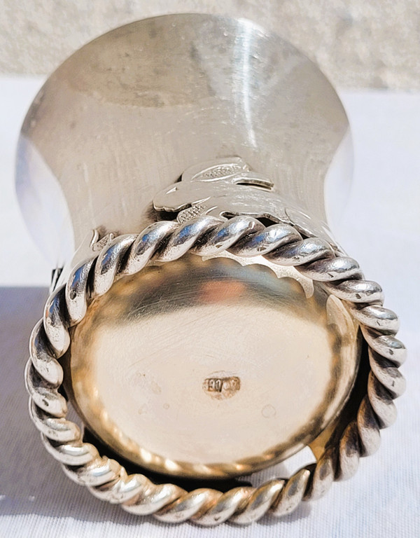 Art Deco silver-plated Timbale and napkin ring set