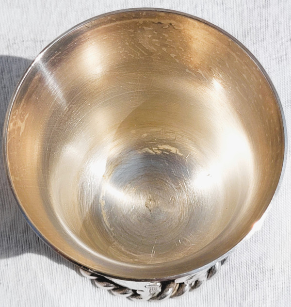 Art Deco silver-plated Timbale and napkin ring set