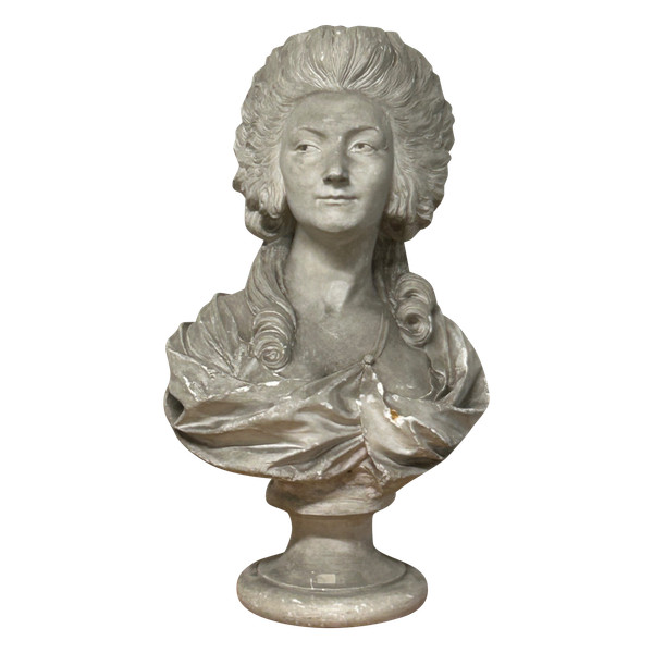 Marie-thèrèse-louise De Savoie- Carignan Princesse De Lamballe (1749-1792)  Buste En Plâtre 