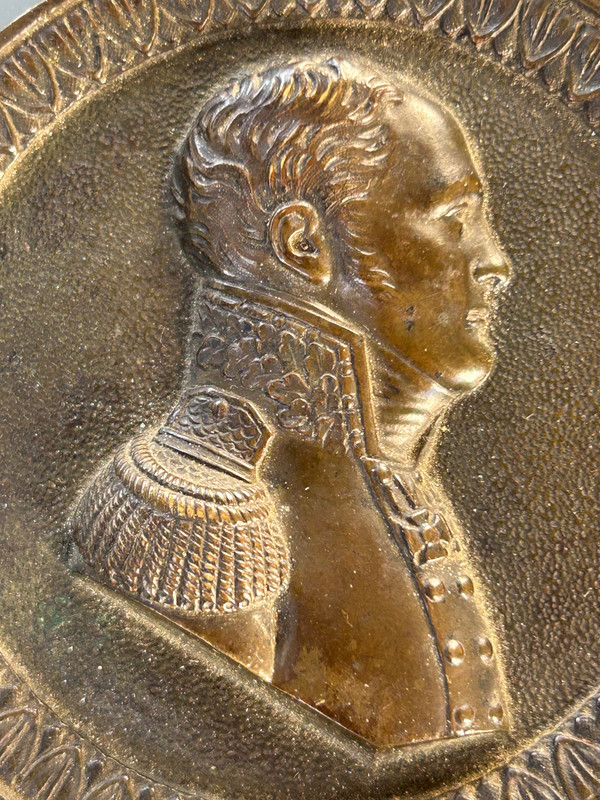 Coppia di medaglioni in bronzo del Primo Impero - Ritratti di profilo - Napoleone Bonaparte
