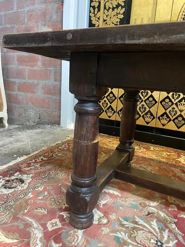Table de ferme style Louis XIII en chêne massif 