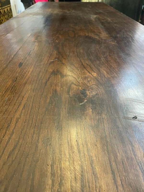 Table de ferme style Louis XIII en chêne massif 
