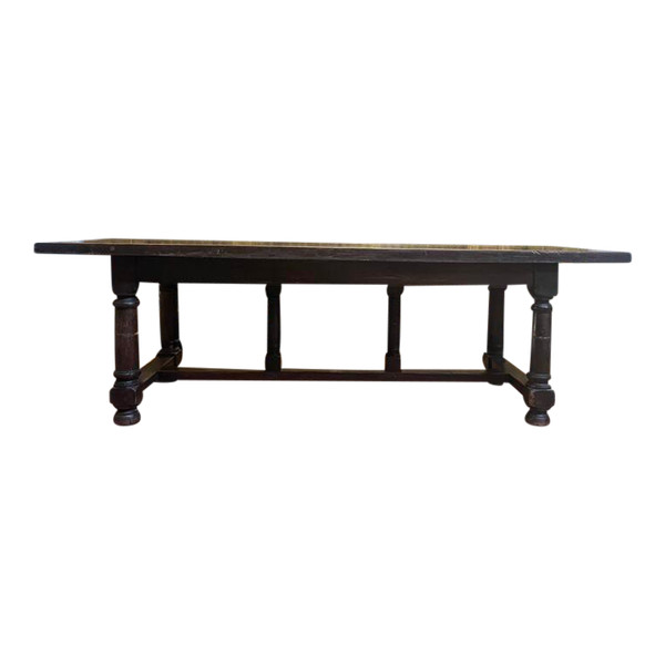 Table de ferme style Louis XIII en chêne massif 