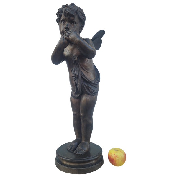 Bronzo di putto alato in piedi, fine XIX secolo inizio XX secolo
