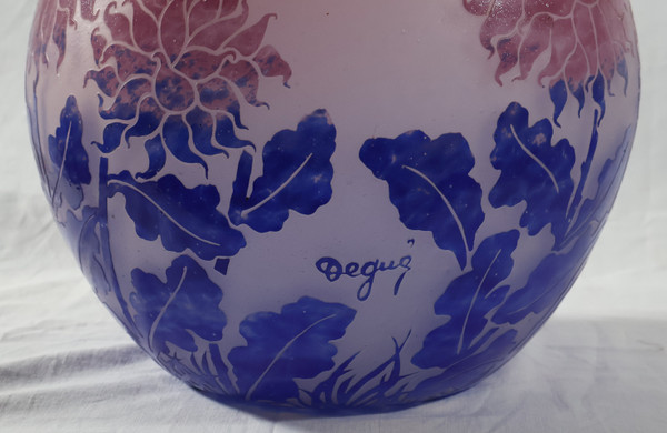 Grand vase boule signé DEGUE époque Art-Déco 
