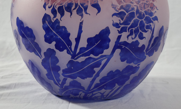 Grand vase boule signé DEGUE époque Art-Déco 