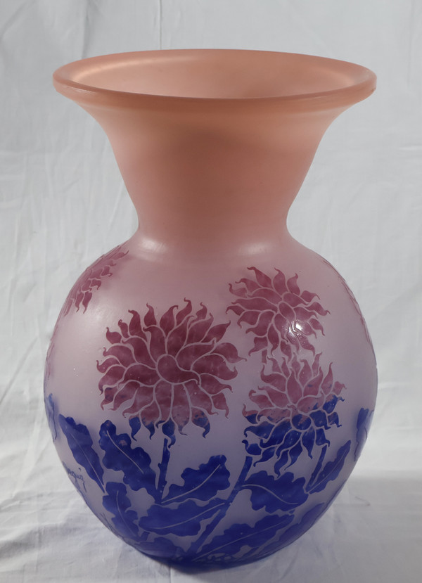 Grand vase boule signé DEGUE époque Art-Déco 