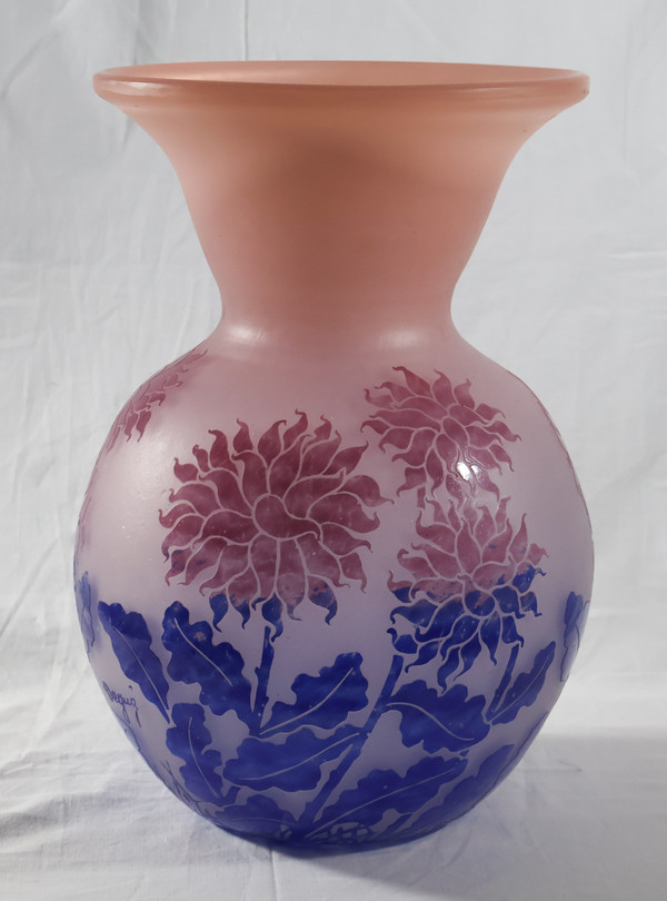 Grand vase boule signé DEGUE époque Art-Déco 