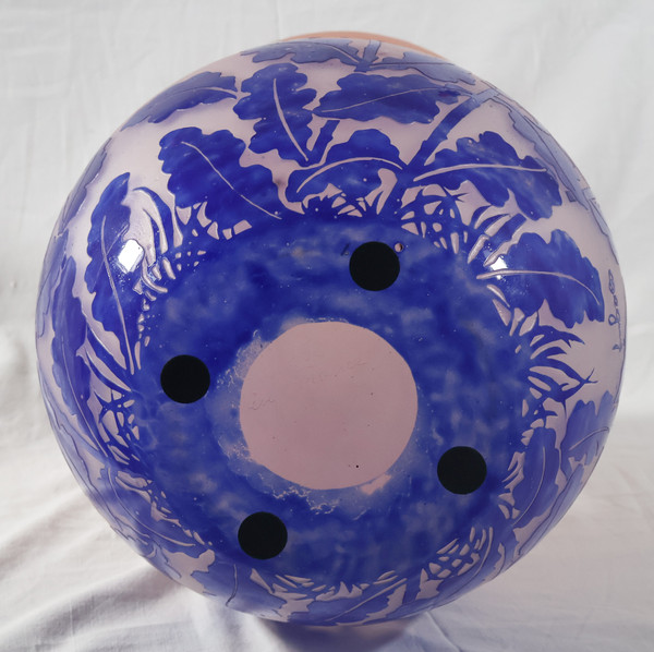 Grand vase boule signé DEGUE époque Art-Déco 