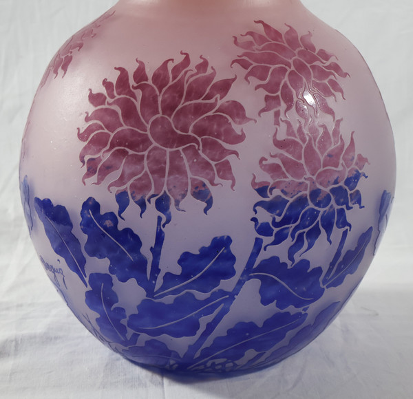 Grand vase boule signé DEGUE époque Art-Déco 
