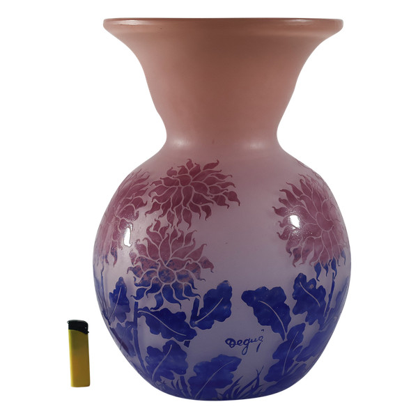 Grand vase boule signé DEGUE époque Art-Déco 