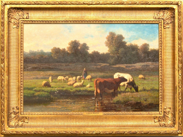 Tiere auf der Weide - Louis Robbe (Zertifiziert)