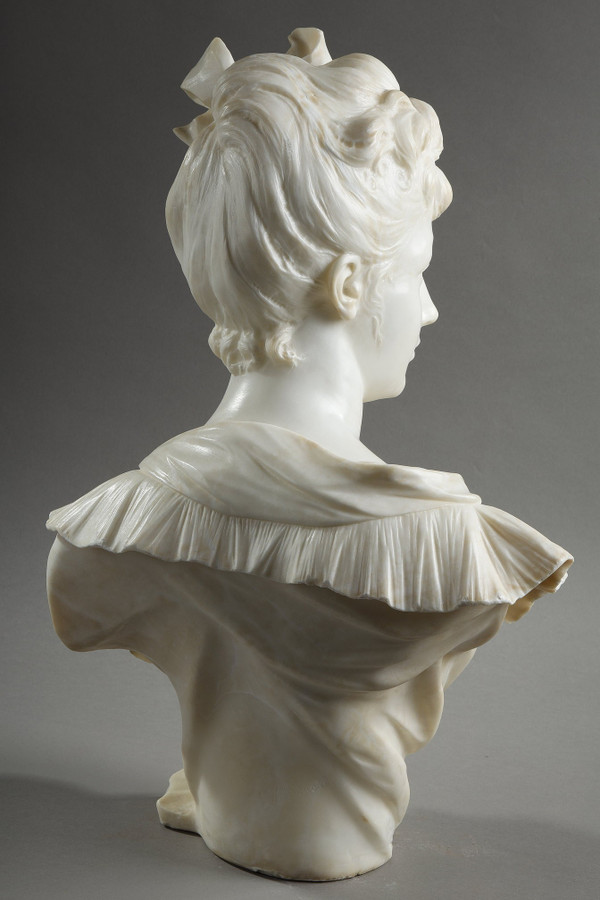 Busto di donna in marmo, Henri Emile ALLOUARD (1844-1929)