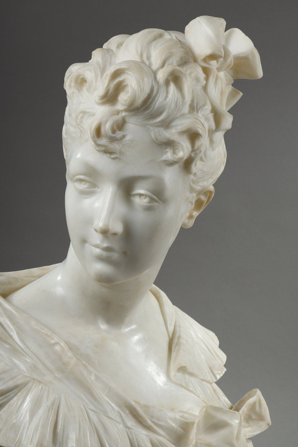 Busto di donna in marmo, Henri Emile ALLOUARD (1844-1929)