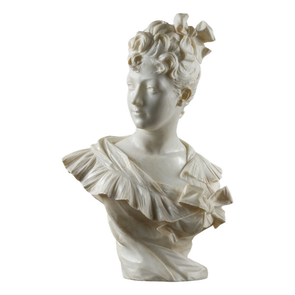 Busto di donna in marmo, Henri Emile ALLOUARD (1844-1929)