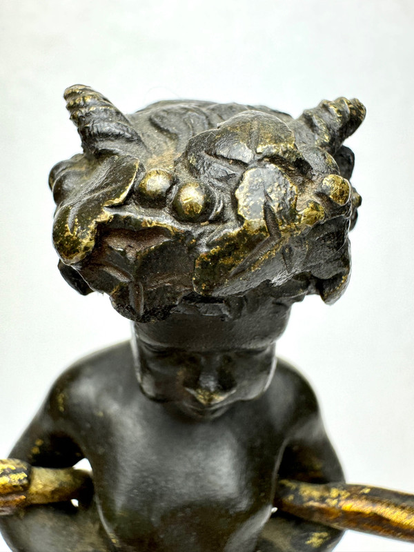 Pair Of Bronze Satyr Candlesticks