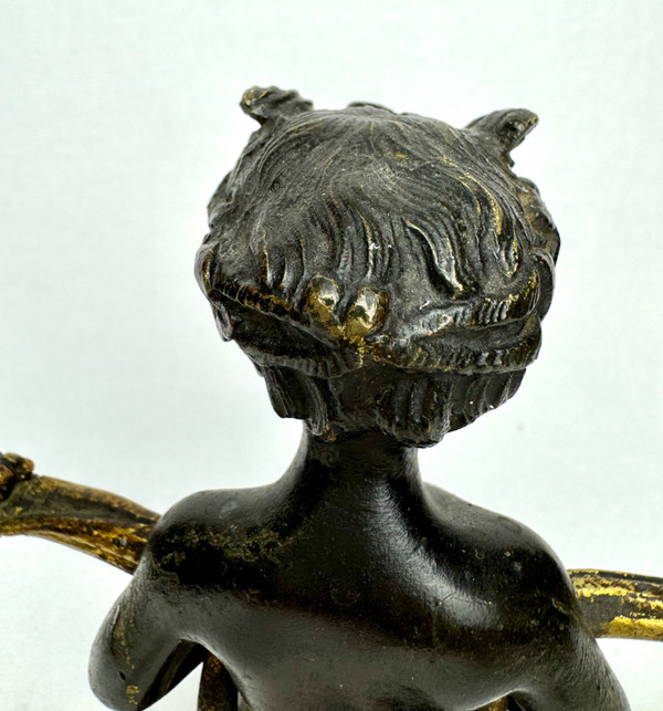 Pair Of Bronze Satyr Candlesticks