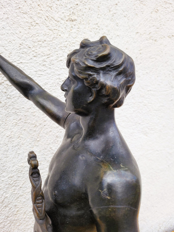 Ruffony, Il giuramento, scultura in bronzo firmata, fine XIX inizio XX secolo
