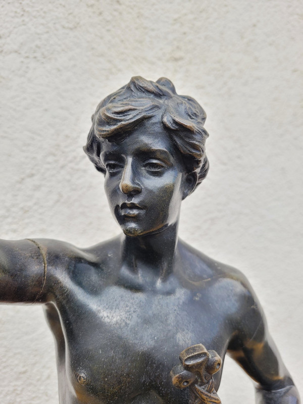 Ruffony, Il giuramento, scultura in bronzo firmata, fine XIX inizio XX secolo