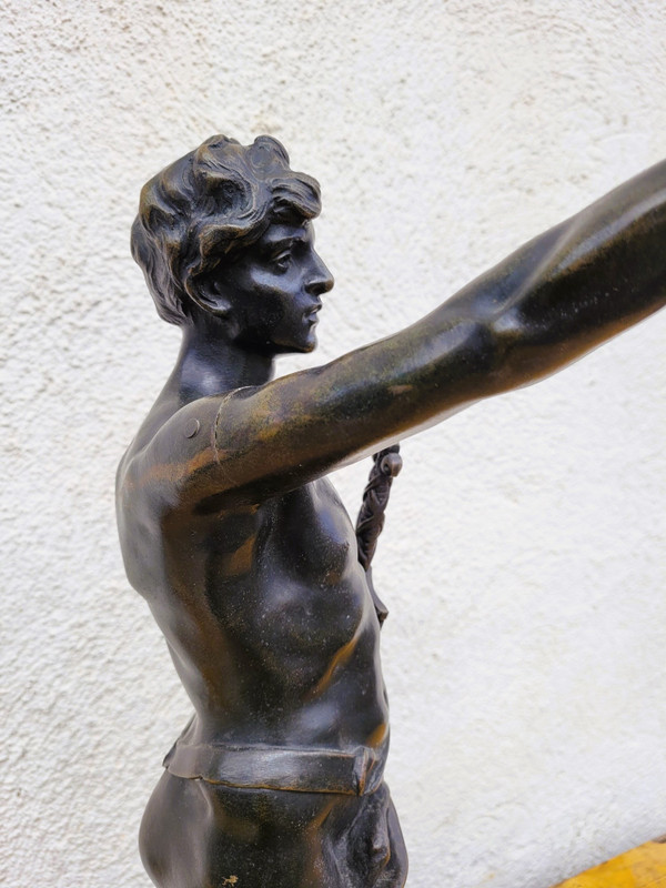 Ruffony, Il giuramento, scultura in bronzo firmata, fine XIX inizio XX secolo