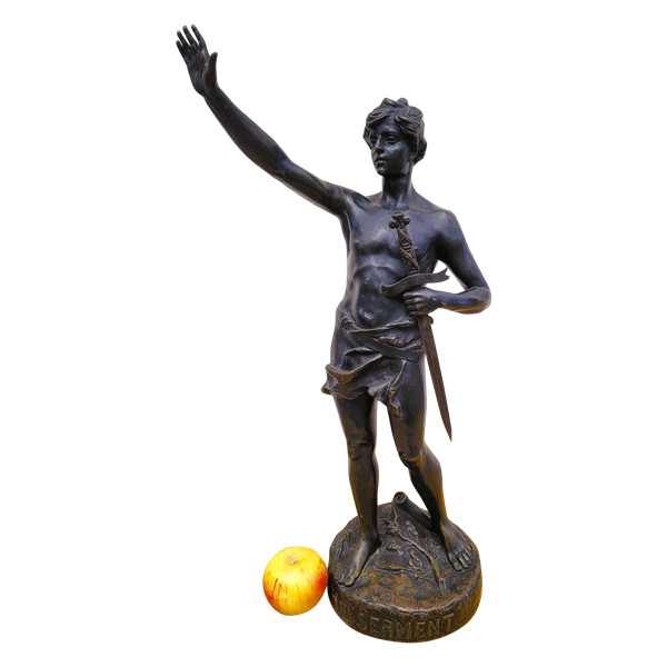 Ruffony, Il giuramento, scultura in bronzo firmata, fine XIX inizio XX secolo