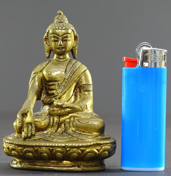 Chine, Années 1930/1950, Statue Miniature En Bronze De Bouddha.