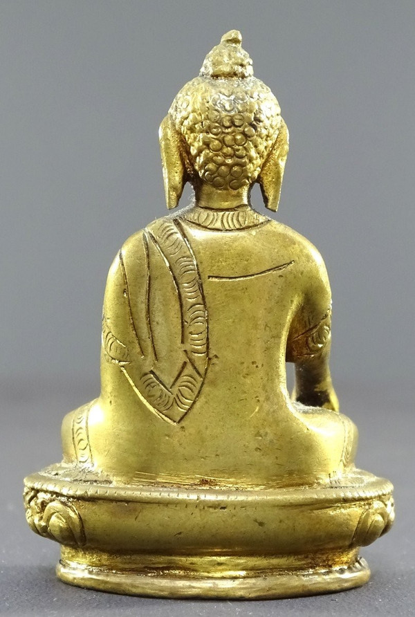Chine, Années 1930/1950, Statue Miniature En Bronze De Bouddha.