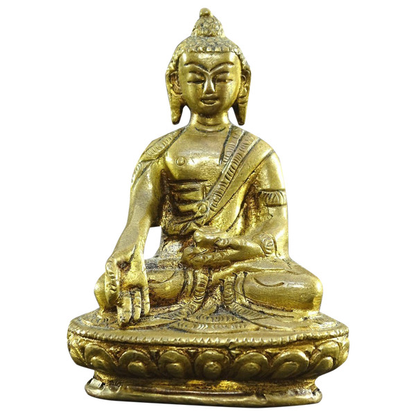 Chine, Années 1930/1950, Statue Miniature En Bronze De Bouddha.