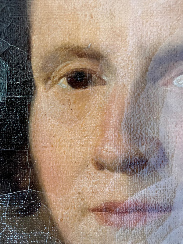 Élégant Portrait de la Femme du Capitaine Herlin - XIXe Siècle