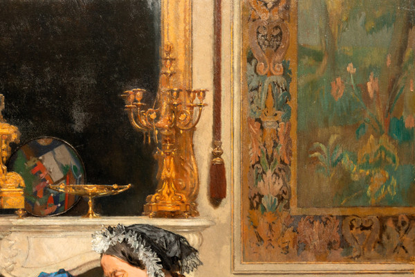 La leçon de broderie - Gustave de Jonghe (1829-1893)