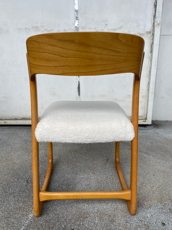 Baumann - Beautiful sled model chair in light wood circa 1960