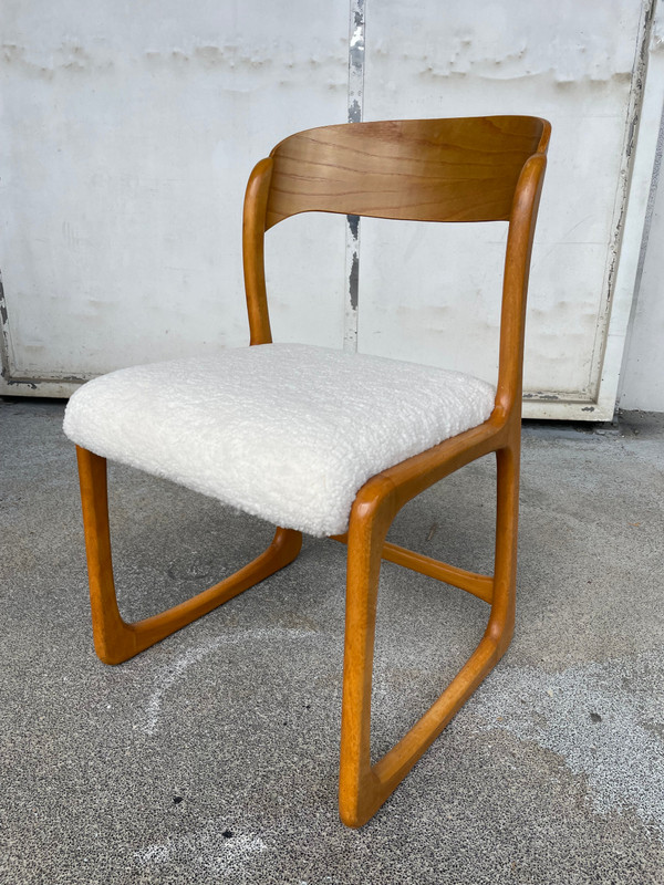 Baumann - Beautiful sled model chair in light wood circa 1960