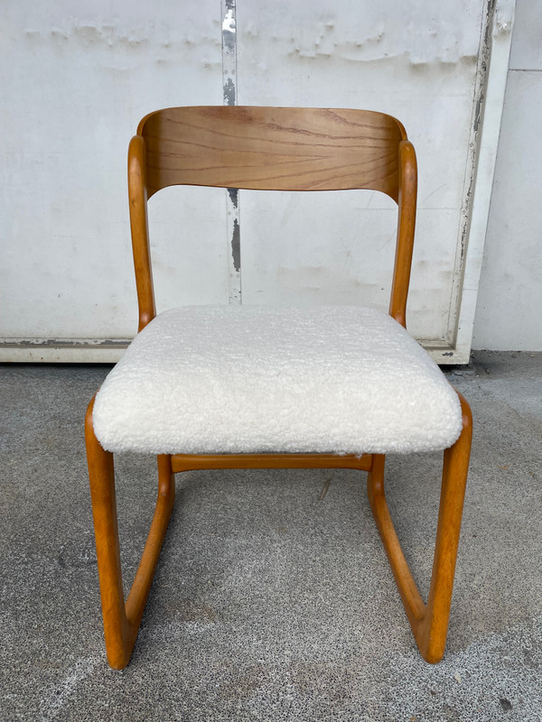 Baumann - Beautiful sled model chair in light wood circa 1960