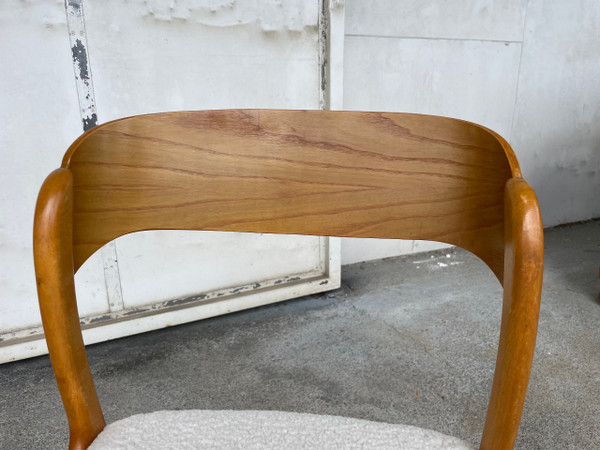 Baumann - Beautiful sled model chair in light wood circa 1960