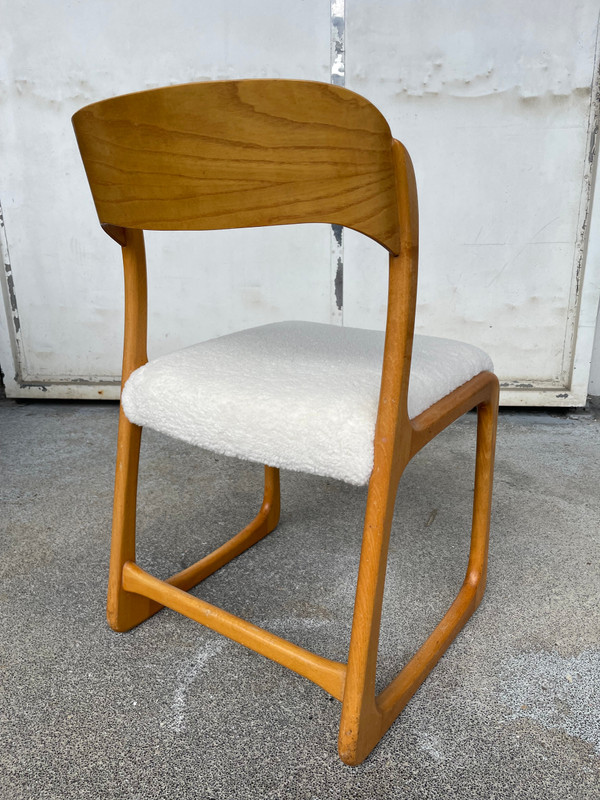 Baumann - Beautiful sled model chair in light wood circa 1960