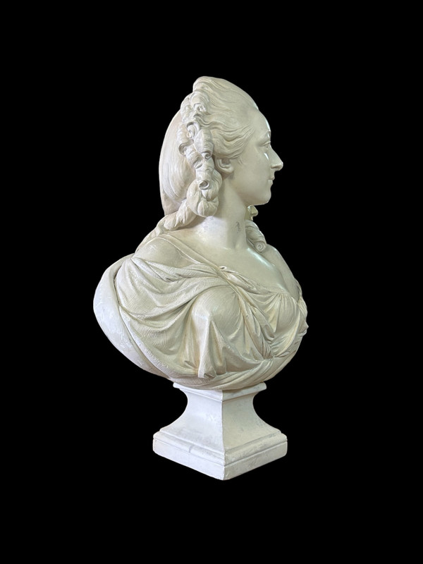 Large Plaster Bust of the Countess Du Barry After Pajou Cast from the Louvre 20th Century H 72