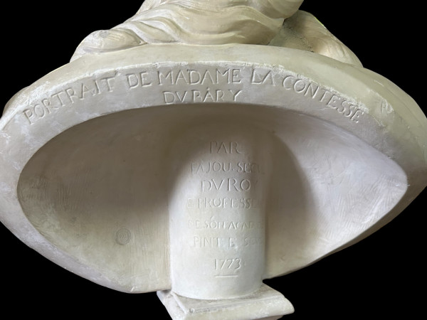Large Plaster Bust of the Countess Du Barry After Pajou Cast from the Louvre 20th Century H 72
