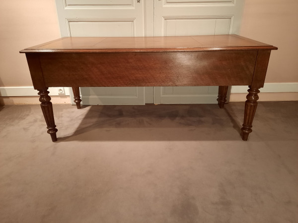 Scrivania d'epoca Luigi Filippo in rovere.