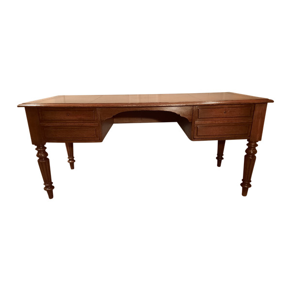 Scrivania d'epoca Luigi Filippo in rovere.
