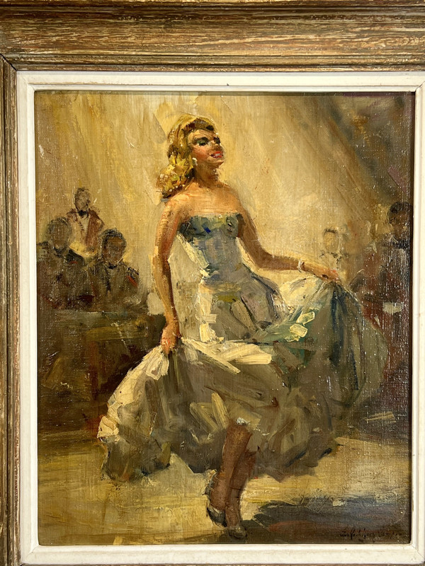 TABLEAU / HUILE SUR TOILE SIGNÉE DES ANNÉES 50 REPRÉSENTANT UNE DANSEUSE