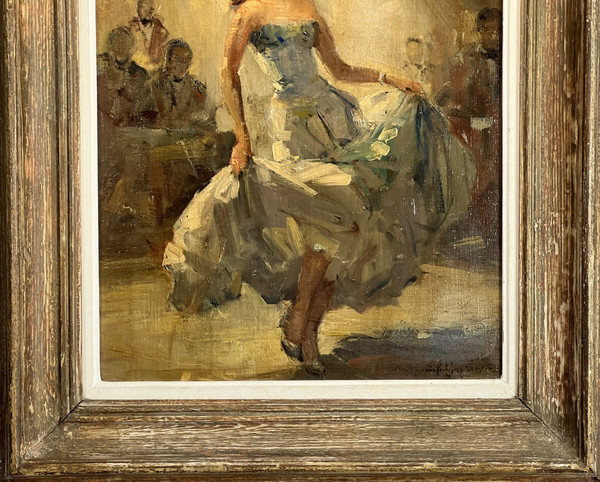 TABLEAU / HUILE SUR TOILE SIGNÉE DES ANNÉES 50 REPRÉSENTANT UNE DANSEUSE